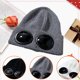 thumbnail image 2 of Gorro unisex con diseño de lente de color sólido, gorro de esquí de punto de invierno 2025 con anteojos integradas, para hombres y mujeres, Café, Talla única, 2 of 3