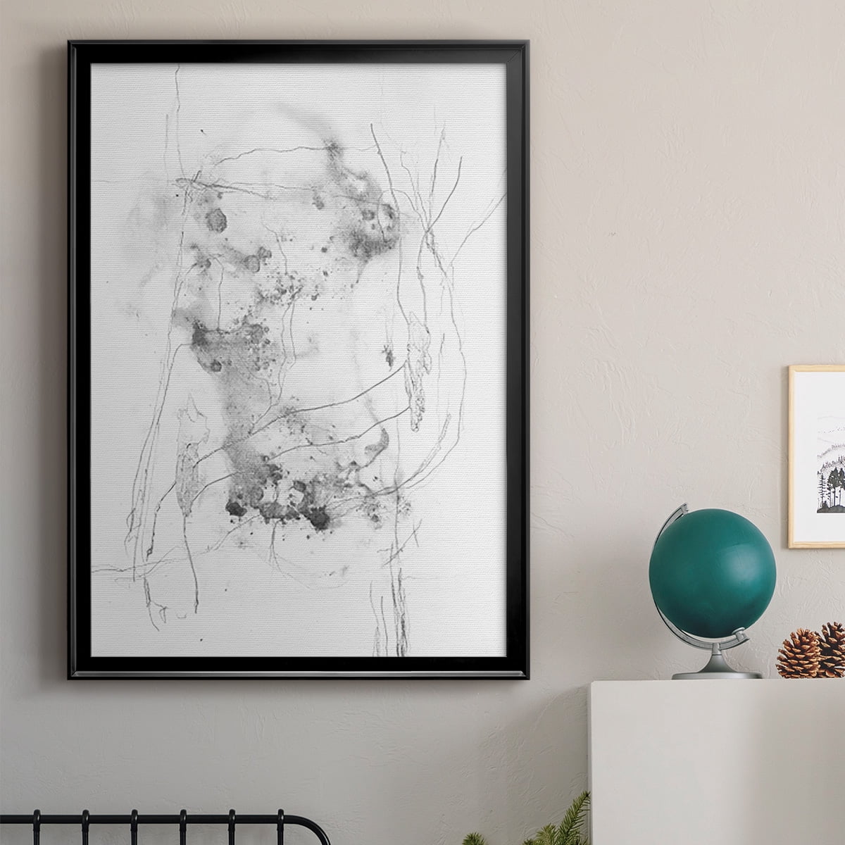 Graphite Abstract IV Premium Framed Print, in Gold, Black, or Silver - Ready to Hang