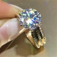 thumbnail image 5 of 3.5ct Round Cut Lab Created Diamond Solitaire Engagement Ring 14K Yellow Gold Plated, 5 of 6