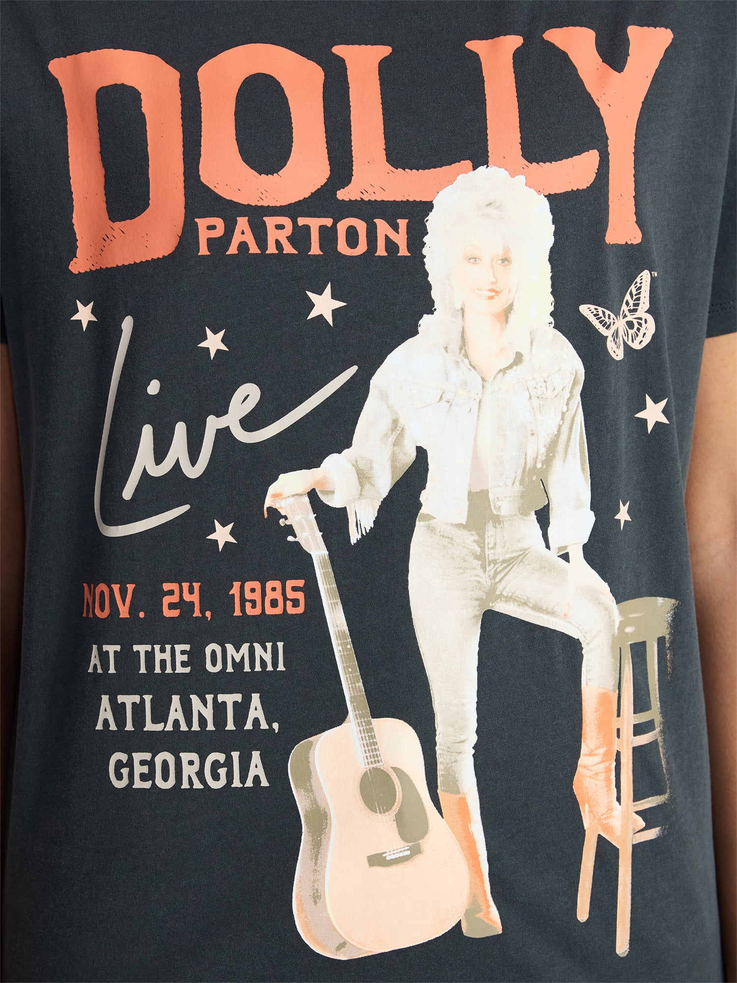 Dolly Parton Women's Live Graphic Tee with Short Sleeves, Sizes XXS-XXL