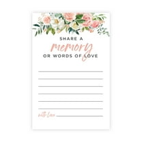 Koyal Wholesale Share a Memory Cards, Rustic Peach Roses Cards for Wedding, Baby Life Memories, 4" x 6", 52-Pk