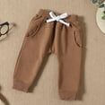 thumbnail image 5 of Odeerbi Toddler Boys Girls Sweatsuits Spring Fall Cotton Outfits Set Long Sleeve Sweatshirt Sweatpants Two-piece Set Baby Clothes Sports Tracksuit Brown, 5 of 5