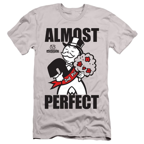 Monopoly Almost Perfect S/S Adult 30/1 T-Shirt Silver