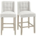 thumbnail image 1 of HOMCOM Tabourets de Comptoir Modernes Chaises de Comptoir Rembourrées Ensemble de 2 Beige, 1 of 10