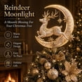 thumbnail image 2 of Enchanted Moonlight Tree Topper, Christmas Tree Topper Golden Crescent Glow, Dangling Snowflake Charm, Lighted Festive Ornament, Magical Holiday Centerpiece(Reindeer Moonlight), 2 of 6