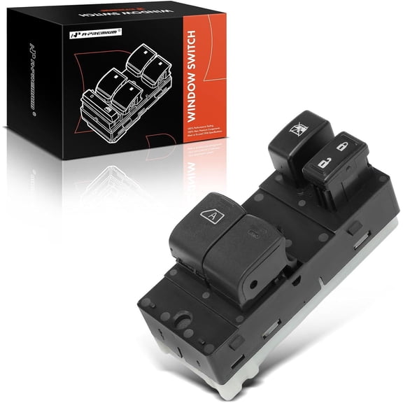 A-Premium Front Driver Side Master Power Window Switch Compatible with Nissan Frontier 2006-2020, Extended Cab Pickup, Replace# 25401ZP50A