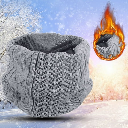 

Neck Warm Mens Wool Bib Womens Scarf Winter Double Thick Knit Ring Unlimited Scarf Warm And Windproof