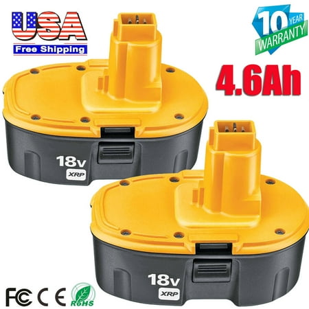 

2x 4.6Ah Batteries Yellow&Black 18Volt For Dewalt XRP DC9096-2 DC9098 DC9099 DW9096 DC9096