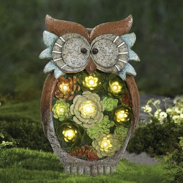 Garden Statue - Garden Resin Animal Figurines with Solar LED Lights Frog/Owl/Turtle/Snail Garden Statues with Flower and Butterfly Decor for Patio Yard Lawn Spring Summer Ornaments Garden Statue - Garden Resin Animal Figurines with Solar LED Lights Frog/Owl/Turtle/Snail Garden Statues with Flower and Butterfly Decor for Patio Yard Lawn Spring Summer Ornaments