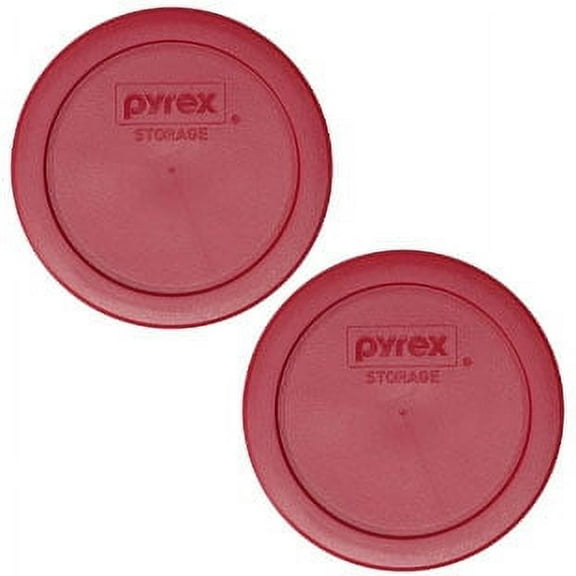 Pyrex 7202-PC Sangria Red Plastic Replacement Storage Lid Cover (2-Pack)