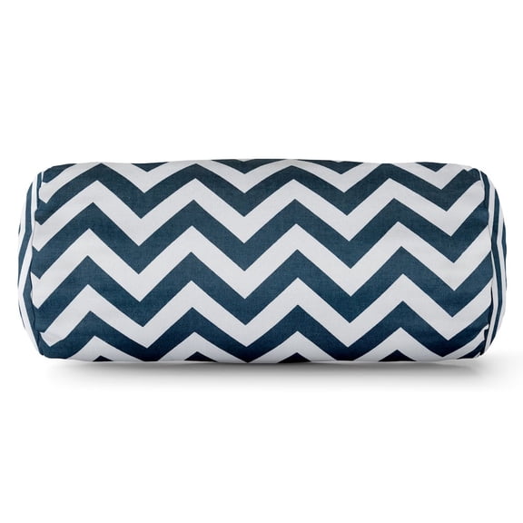 Majestic Home Goods Bolster Pillow Chevron Navy