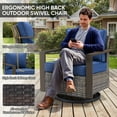thumbnail image 6 of Bellefurn Luxury 6 Pieces Patio Furniture Set with 41” Propane Fire Pit Table,Rattan Outdoor Deep Seating Conversation Set with Swivel Glider Patio Chair and Rattan Sofa for Porch Backyard Balcony, 6 of 15