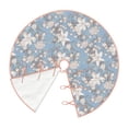 thumbnail image 2 of Daiia Lily Flower Drawing Merry Christmas Tree Skirt , Xmas Large Lace-up Tree Skirt, Santa Snowflakes Rustic Home Decorations New Year Party Farmhouse Decor-36", 2 of 7