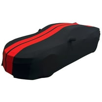 2010-2022 Camaro Ultraguard Sport Series Stretch Satin Indoor Car Cover Black with Red Stripes