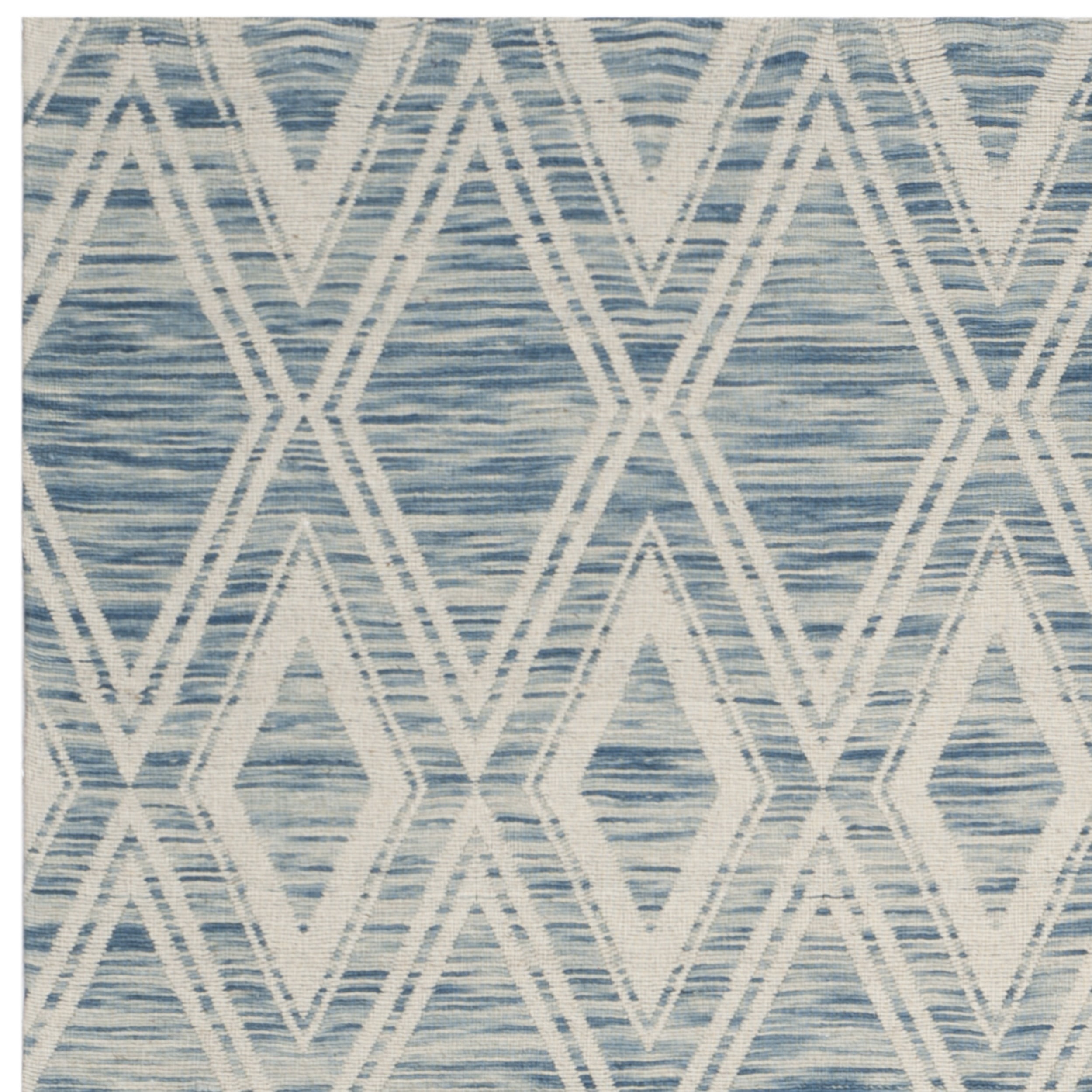 SAFAVIEH Marbella Alicia Geometric Diamonds Wool Area Rug, Dark Blue/Ivory, 9' x 12'