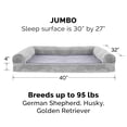 thumbnail image 3 of FurHaven Pet Products Faux Fur & Velvet Memory Top Sofa Pet Bed for Dogs & Cats - Smoke Gray, Jumbo, 3 of 12