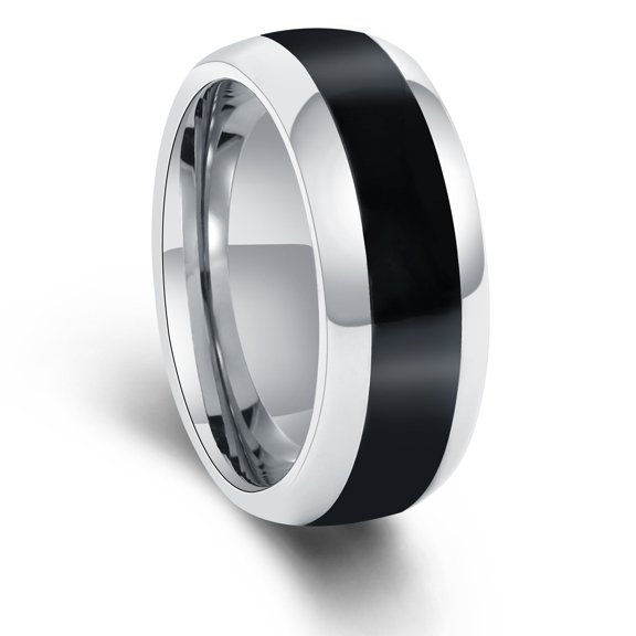 Nature Black Agate Tungsten Ring For Men statement ring Wedding Ring Anniversary Ring