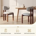 thumbnail image 6 of AFO Upholstered Dining Chairs Set of 6, Solid Wood Dining Room Chairs with Ergonomic Padded Backrest, Modern Chenille Side Chair for Kitchen, Dining Room & Café, Light Gray, 6 of 10