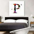 thumbnail image 2 of ARTCANVAS Flower Plant Butterfly Alphabet Letter P Canvas Art Print - Size: 36" x 36" (0.75" Deep), 2 of 9