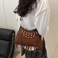 thumbnail image 6 of XINXIAOO Women's Retro Messenger Bag with Fringe & Studs, Casual Crossbody Shoulder Purse for Daily Use, 6 of 6
