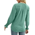 thumbnail image 5 of TEMOFON Womens Tops Long Sleeve Shirts Fall Casual V-neck T-Shirts Loose Puff Long Sleeve Tops Tunic Flowy Blouses Dressy Lightweight Pullover Sweatshirts, 5 of 5