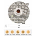 thumbnail image 6 of 13 Inch Round Placemats Set of 6, Grey Fish Scale Non Slip Heat Insulation PP Table Mats, Modern Geometric Gold Abstract Moroccan Washable Place Mats for Kitchen Dining Party Table Decor, 6 of 7