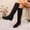 Black, variant on Women's Over the Knee Boots Stretchy Black Thigh High Boots Slimming Block Heel Platform Riding Boots Minimalist Fashion High Heel Boots Black 9(42)