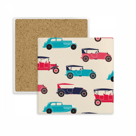 

Colorful Classic Cars Cartoon Pattern Square Coaster Cup Mat Mug Subplate Holder Insulation Stone