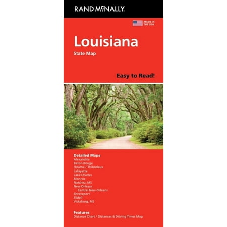 Rand McNally Easy to Read: Louisiana State Map (Paperback)