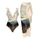 thumbnail image 1 of blue Traje de baño vintage de dos piezas para mujer con control de barriga Monokini Bikini Longuette Trajes de baño Tankini Set - Grúa, 1 of 5
