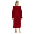 thumbnail image 5 of WBQ Women's Velvet Nightgowns Long Sleeve Square Neck Nightdress Vintage Sleepwear Nightshirt Elegant Pajama Dress Long Sleepshirts Ladies Lightweight Lounge Dress, S-2XL, 5 of 5