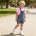 thumbnail image 4 of Cethrio Boys Cotton Outfit Sets, 3 Piece Short Sleeve Summer T-shirts Overalls and Socks Set Pink Size 6, 4 of 5