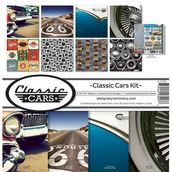 Reminisce Collection Kit 12"X12"-Classic Cars