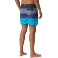 thumbnail image 3 of INSPIRE CHIC Men's Tropical Beach Color Block Drawstring Waist Mesh Lining Striped Board Shorts 32 Blue, 3 of 5