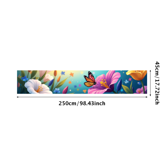 Vibrant Floral and Butterfly Background Banner Party Decorations Backdrop for Garden Parties Outdoor Celebrations Spring Festivities Photo Props