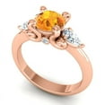 thumbnail image 2 of 2.50 Carat Round Cut Citrine Gemstone Natural Diamond Beautiful Ring for Birthday Gift Solid 18K Rose Gold Size 10.5 by Diamond-Capitals, 2 of 8