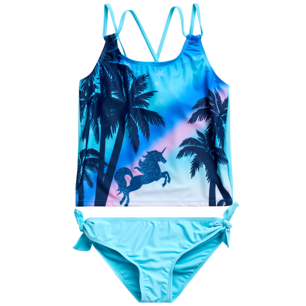 Limited Too Girls' Bathing Suit UPF 50+ 2Piece Tankini Bikini