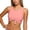 EliteGoogv#Pink, variant on Women's Bikini Top Crewneck Wide Strap Swimwear Stretchy Solid Color Bathing Suits Pool Wear Vacation Holiday Beachwear,Blue,L