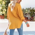 thumbnail image 6 of HAiming Womens Button down Shirts Casual V Neck Solid Color Long Sleeve Loose Collared Plain Blouses Tops with Pocket, 6 of 7