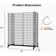 bonnlo Easy To Assembel Gondola Wire Grid Panel Tower additional hooks, 48 x 24 x 60, Black