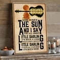 thumbnail image 3 of Here Comes the Sun Canvas Wall Art – Guitar Silhouette with Beatles Lyrics, Retro Music Quote Print for Home or Studio Décor, Ready to Hang, 3 of 4