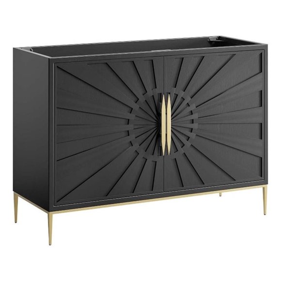 Modway Awaken 48" Double or Single Sink Compatible (Not Included) Bathroom Vanity Cabinet in Black