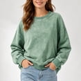 thumbnail image 2 of Hurxie Womens Acid Washed Cotton Crewneck Sweatshirt Long Sleeve Pullover Vintage Casual Y2K Streetwear Sweatshirts, 2 of 7