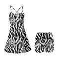 thumbnail image 2 of KEIAHUAN Zebra Stripe Women Tennis Dress with Shorts Casual Golf Dress Two Piece Set Comfortable Backless Golf Outfits with Pocket Spaghetti Strap Athletic Dresses X-Small, 2 of 7
