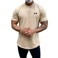 thumbnail image 2 of Cotton Short Sleeve T Shirt for Men Summer Gym Athletic Workout Muscle Shirts Casual Solid Crewneck Sports Tops, 2 of 6