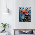 thumbnail image 4 of PIKWEEK T&amp;H XHome Bathroom Wall Art Decor Canvas  Painting,Blue Rose Flower Butterfly Water Drop Glass Background Modern Artwork Picture Prints  for Nursery Office Living 12*16in/16*20in 16x20 in, 4 of 5