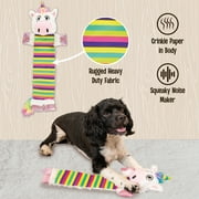 LazyOne Unicorn Squeaky Dog Toy, Soft Crinkle Toy for Dogs