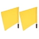 thumbnail image 1 of Lot de 2 drapeaux officiels d'arbitre, poteau en acier inoxydable, pour compétition sportive, jaune, 1 of 4