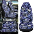 thumbnail image 3 of Qpednta Skull Flower Car Seat Covers Sets 4 Pack Vehicle Seat Protector Front and Rear Split Bench for Cars Easy to Install Accessories Auto Trucks Van SUV, 3 of 7