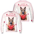 thumbnail image 3 of Happy Valentine's Day German Shepherd Brings Love Heart All Over Print 3D Sweatshirt Unisex Merch Alsatian Dog Lover Gifts - 02028, 3 of 6